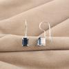 London Blue Topaz Gemstone 925 Sterling Silver Jewelry Handmade Earring 1" Anniversary Gift For Wife EE-180-5