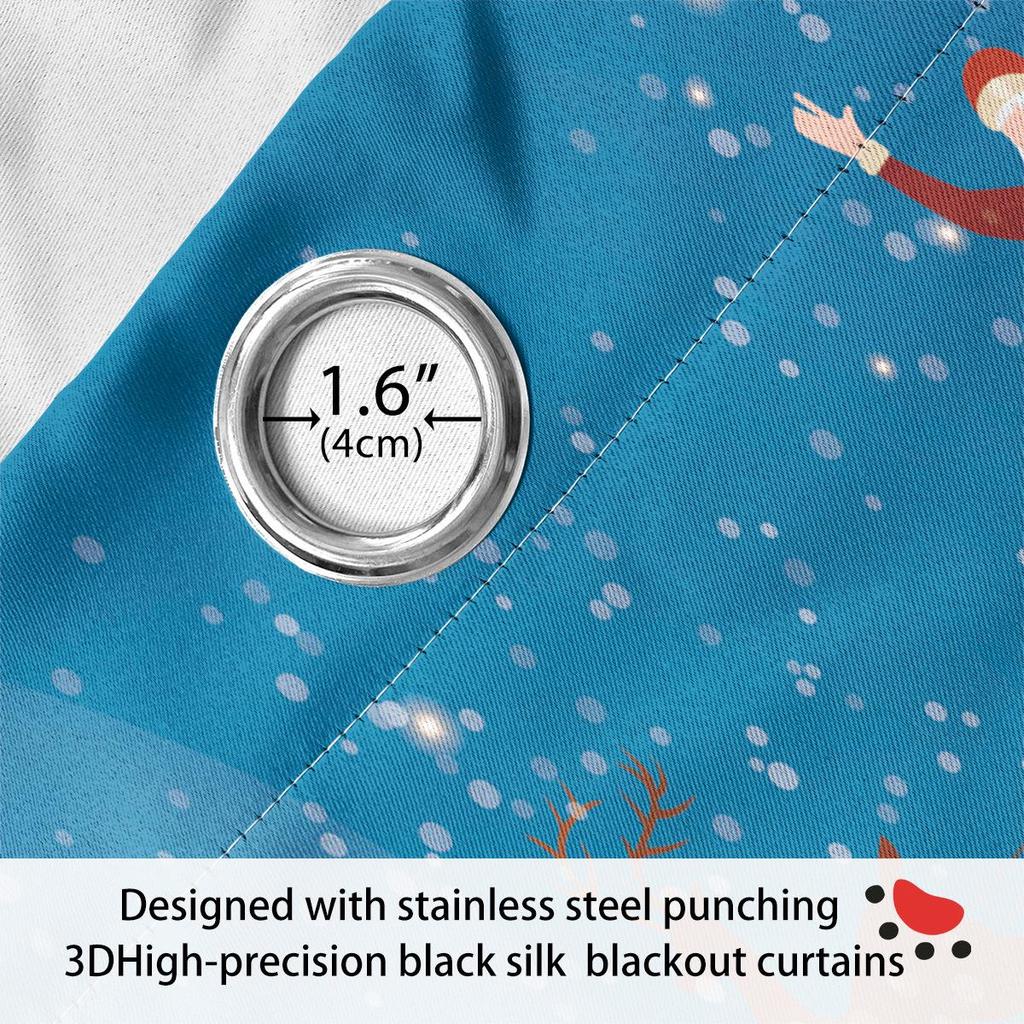 Custom High-Precision Blackout Silk Christmas Curtains with Grommet/Rod Pocket