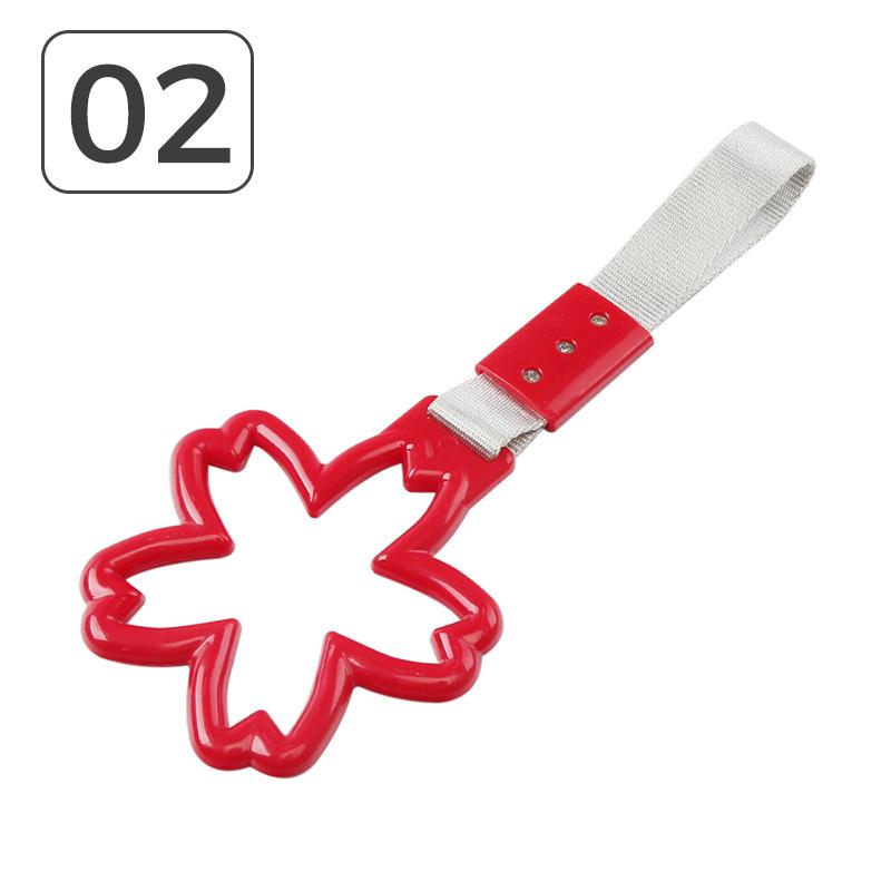 Flower-shaped Plastic Pull Ring Car Handrail Belt Decorative Rear Bumper Warning Ring Subway Train Bus Handle Strap