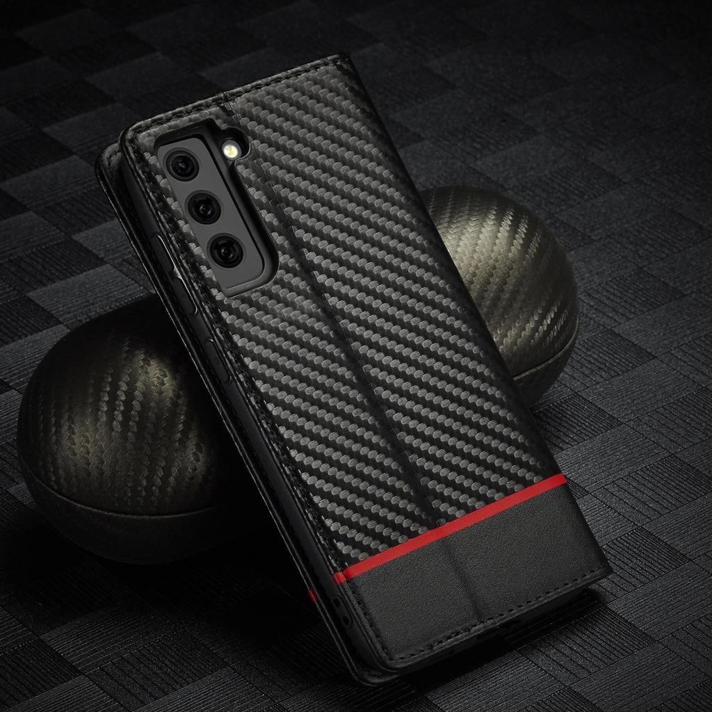 Carbon Fiber Leather Phone Case for Samsung S25/S24+/S23 Ultra/S21 FE