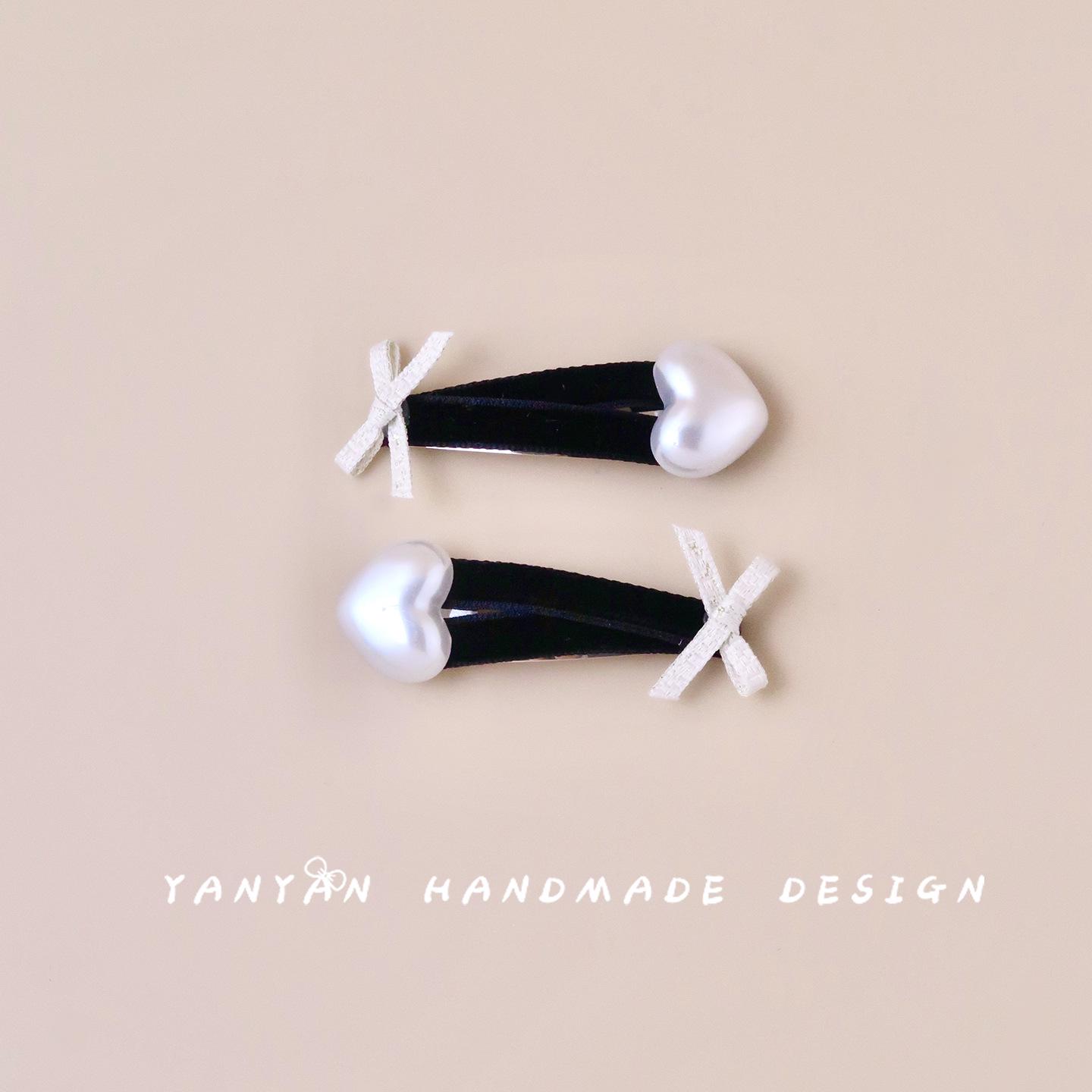 Korean Black & White Baby Girl Bow Lace Hair Clip - Gentle on Hair One Set