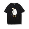 Crooked Duck Printed Casual Crew Neck Short Sleeve Comfort Top 100% Cotton Men's Summer T-Shirt Fashion Trend T-Shirt