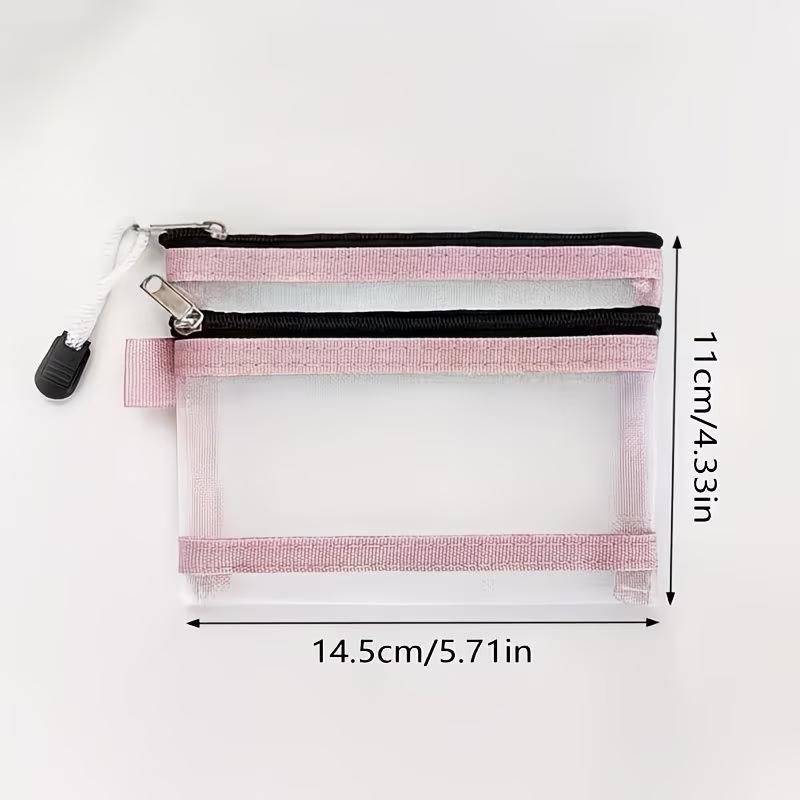 1PC Double Layer Mesh Card Holder Bag Clear Passport Id Card Driver License Document Bag Zipper Pouch for Bank Cards Travel Stor