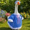 Porch Goose Outfit Holiday Costume Set with Dress and Bonnet Suitable for Indoor Outdoor Decorative Use