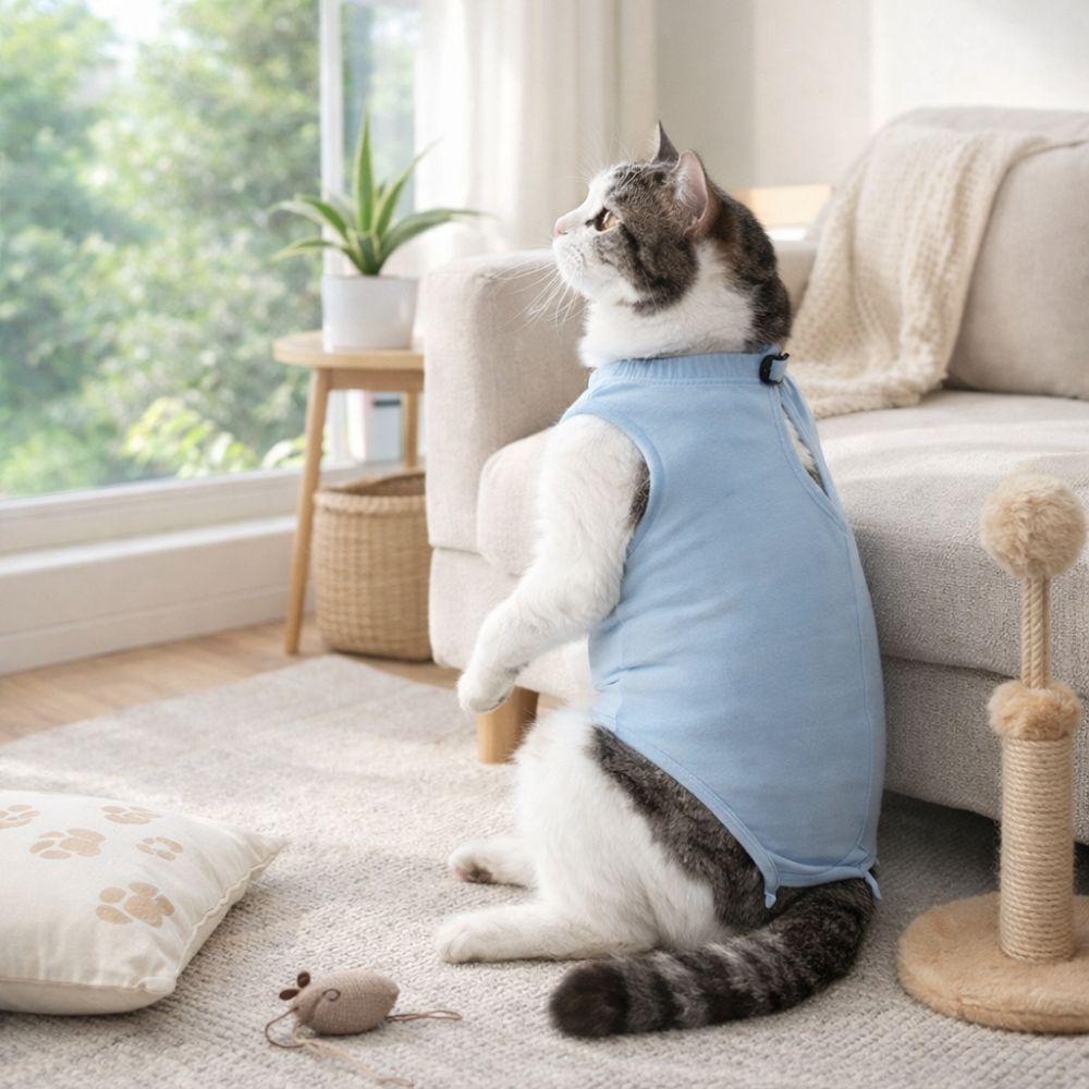 Comfortable Cat Recovery Suit Soft Cat Jumpsuit Pet Clothing Cat Sterilization Suit Pet Supplies