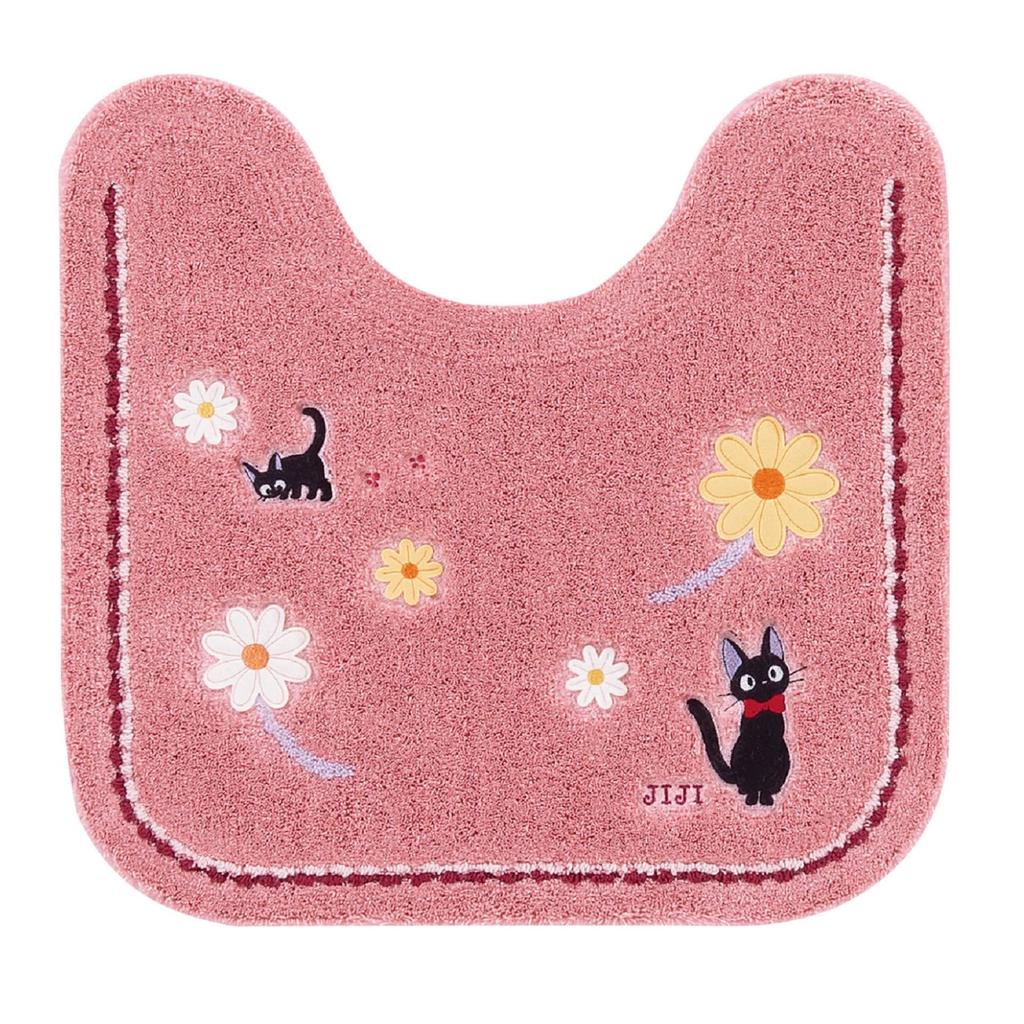Senko Delivery Service Hana Walk Toilet Mat 58 X 60cm Pink Character Jiji Cat Ghibli 12765 SenkoDesignStudio(S.D.S) Kiki's Approx.