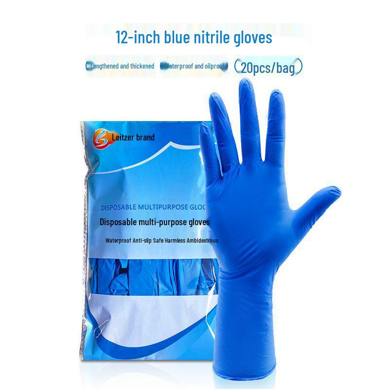 Extended Thick Waterproof Nitrile Disposable Gloves for Dishwashing and Catering