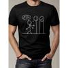Short-Sleeved T-Shirt with a Minimalist Stick Figure Design,Comfortable Casual Wear for Men, Featuring Humorous Prints And Fun Graphics