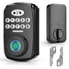 Keyless Entry Door Lock Deadbolt Fingerprint Door Lock - PHYSEN Smart Deadbolt Set for Front Door - Electronic Digital Keypad Lock - Biometric- Auto