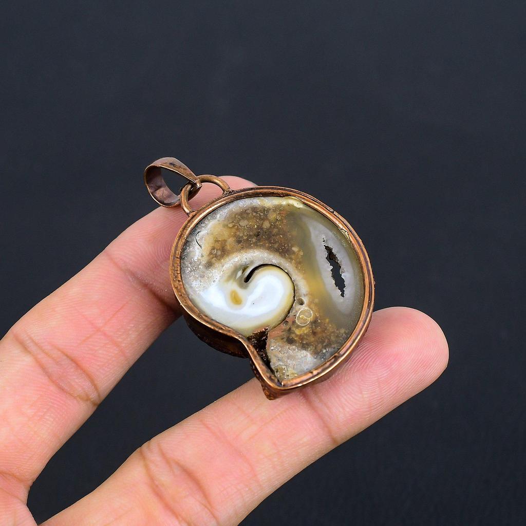 Shiva Eye Pendant, Copper Electroformed Gemstone Jewelry, Handmade Pendant, For Memorial Day
