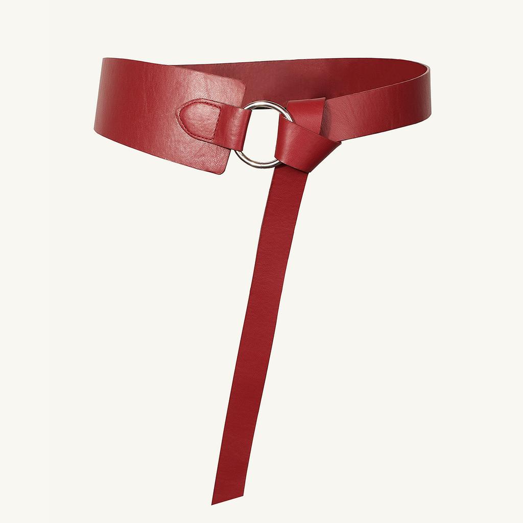 Round Buckle, Versatile and Simple Ladies' Wide Waist Belt, Soft and Fashionable Knotted Soft Belt