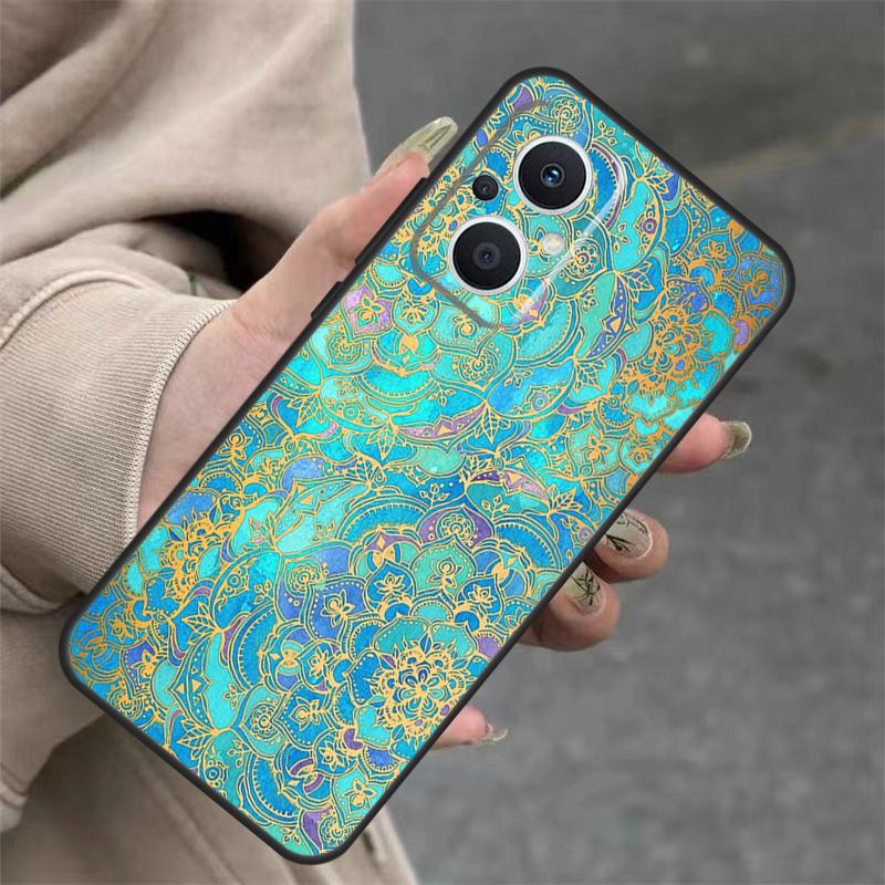 Elegant Mandala Floral Design Case For OPPO Reno 14F 13F 12F 11F 10 12 13 14 Pro 7 8 Lite OPPO Find X5 X6 X8 X9 Pro Cover