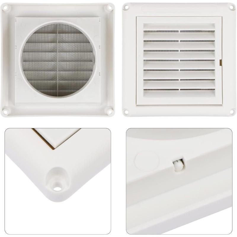 Upgrades Square Slanted ABS Louvered Vents Cover Outdoor Wall Weatherproof Guards Simple Installation for Dryer Bathroom