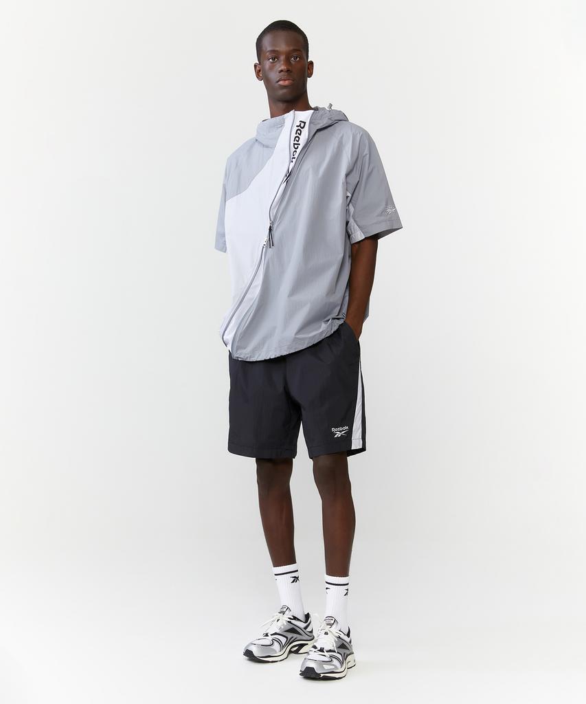 Reebok Hidden Ventilation Short Sleeve Hooded Anorak - Grey