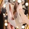 French Design Sense Niche Ladies 6cm High Heels Ins Style Trend Pointed Shallow Mouth Fine Heel Wedding Shoes Shopping Dating Prom with Shoes