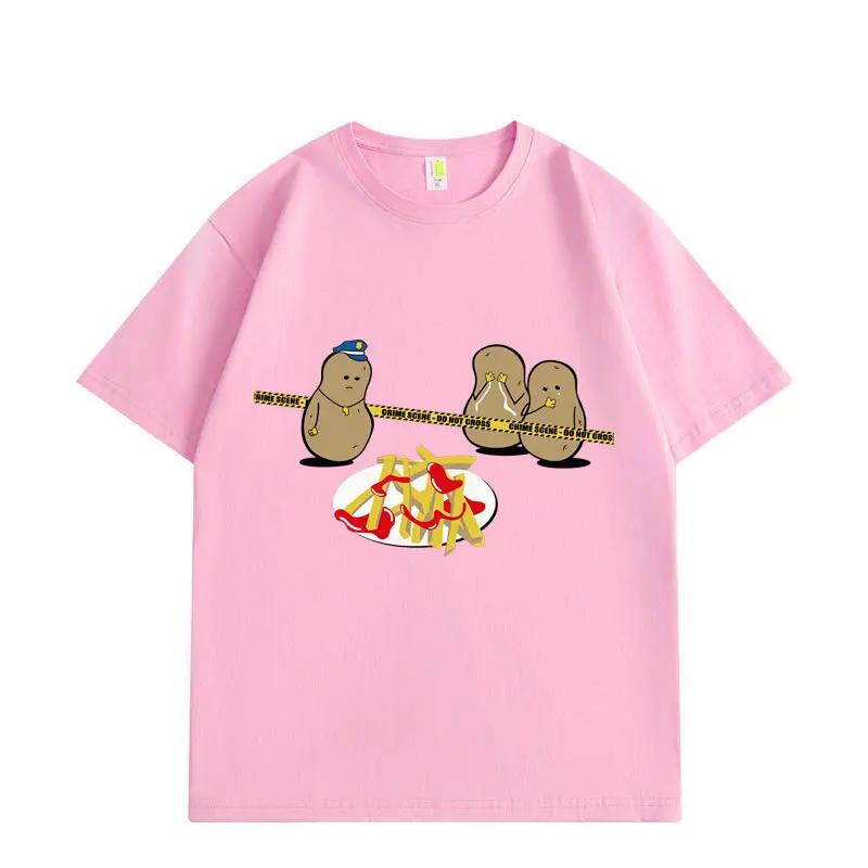 Unisexs Printed Shortsleeved 100 Cotton Shortsleeved Potato Pattern Highquality Casual Fashion Streetwear Tshirt