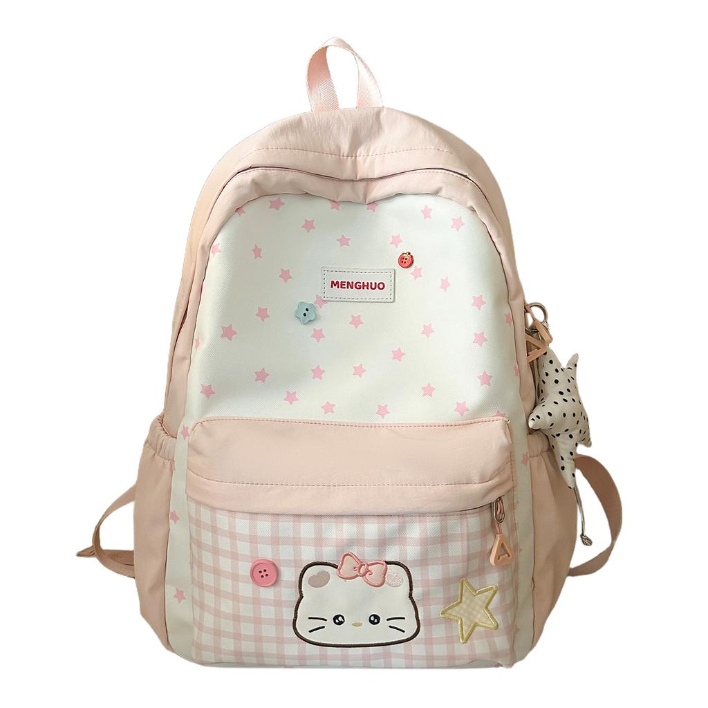 Schoolbag Girl Style Cute Star Schoolbag Female Junior High School Student Campus Cartoon Backpack Large Capacity High Value Backpack