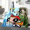 1pc Powerpuff4 Blanket, Gift, for Men and Women, Soft Blanket, Good for Sofa Bed Couch Travel, Lightweight Flannel Blanket