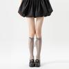 Sexy Hollow Lace Lace Calf Socks Bowknot Detail Thin Fishnet Stockings Breathable High Elastic Jk Long Stocking Daily Wear
