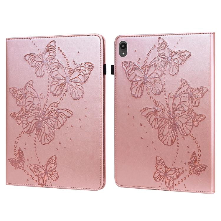 For Lenovo Tab P11 Plus Embossed Butterfly Pattern Leather Tablet Case For Lenovo Tab P11 Plus розовый