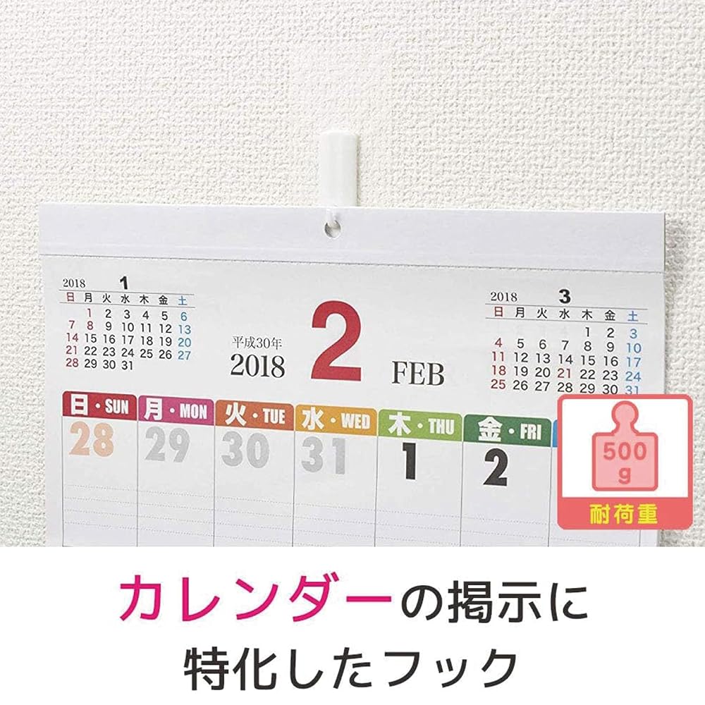 3M Command Wall Hooks, Adhesive Hooks for Wallpaper and Calendars, White, 5-Pack, CMK-CA01-VP