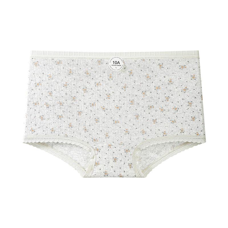Dámské letní tištěné čistě bavlněné 10A antibakteriální bavlněná rozkrok prodyšné a elastické přiléhavé kalhotky