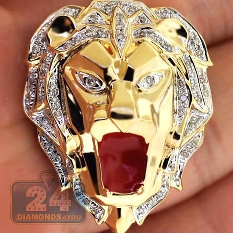 Lion Head Necklace Personality Domineering Men'S Animal Pendant Hip-Hop Punk Accessory