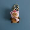 Cute Knitted Capybara Keychains Creative Knitting Capybara Doll Crochet Keyrings for Car Keys Kapibala Keychain for Bag Pendant