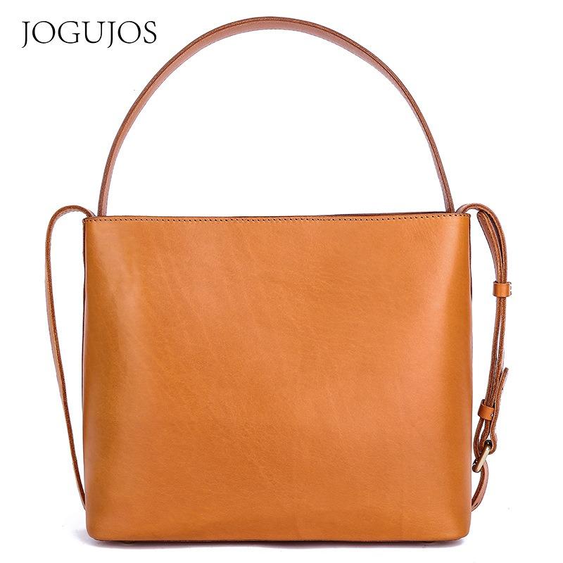 

JOGUJOS leather women s shoulder bag large capacity leather underarm bag commuting girls messenger bag 22.5*26.5*12cm