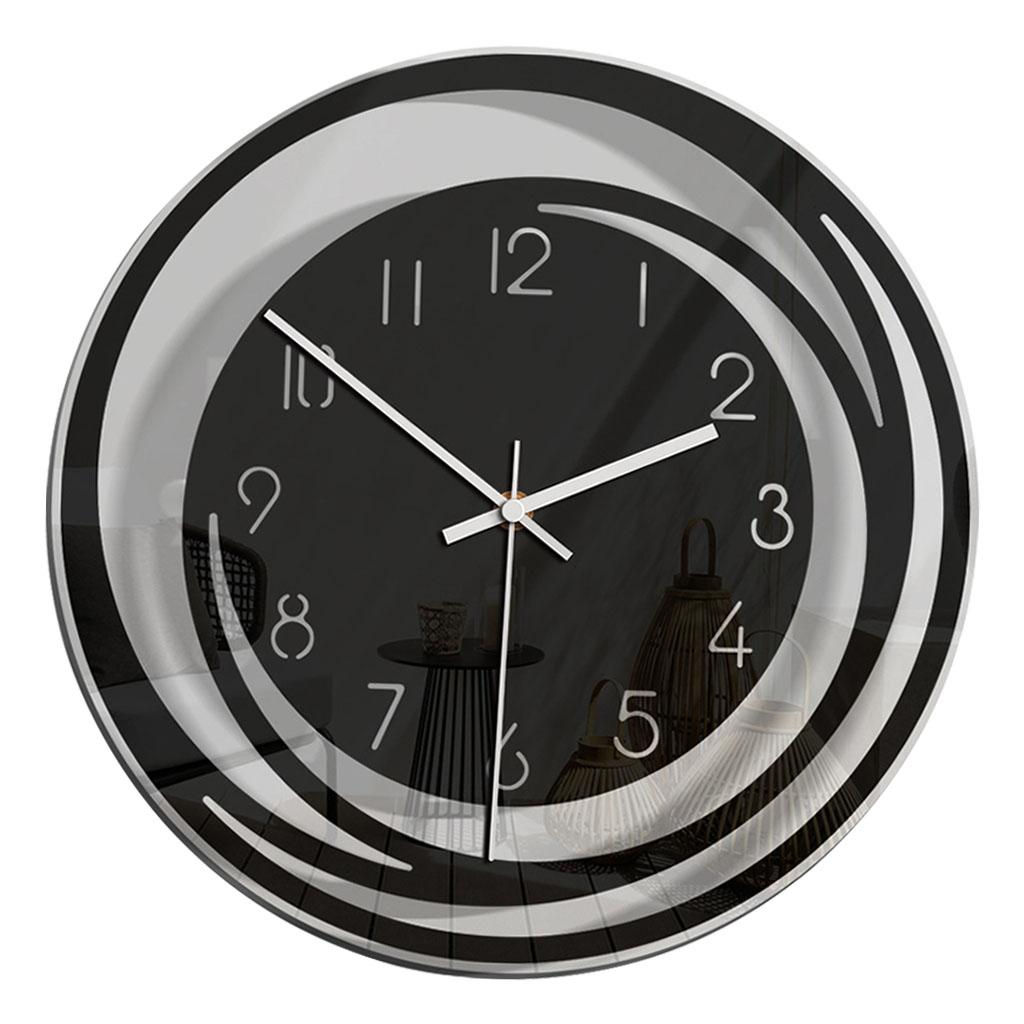Round Wall Clock, 11 inch Battery Operated, Creative Fashionable Nordic Style, Non Ticking Digital