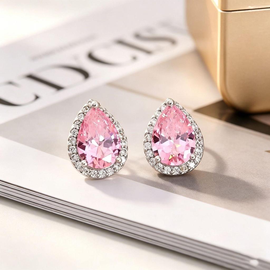 Yanbai Pear Shape Water Drop Earrings for Women - European & American Fashion, Classic Style Studs