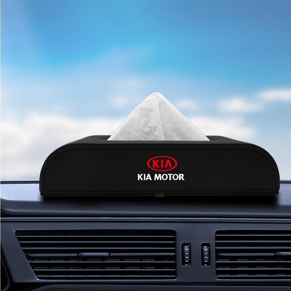 2026 Hot Car Sticker New 3D Leather Tissue Box Drawer Desktop Kitchen Napkin Storage Boxes For KIA Sportage Ceed Sorento Cerato 