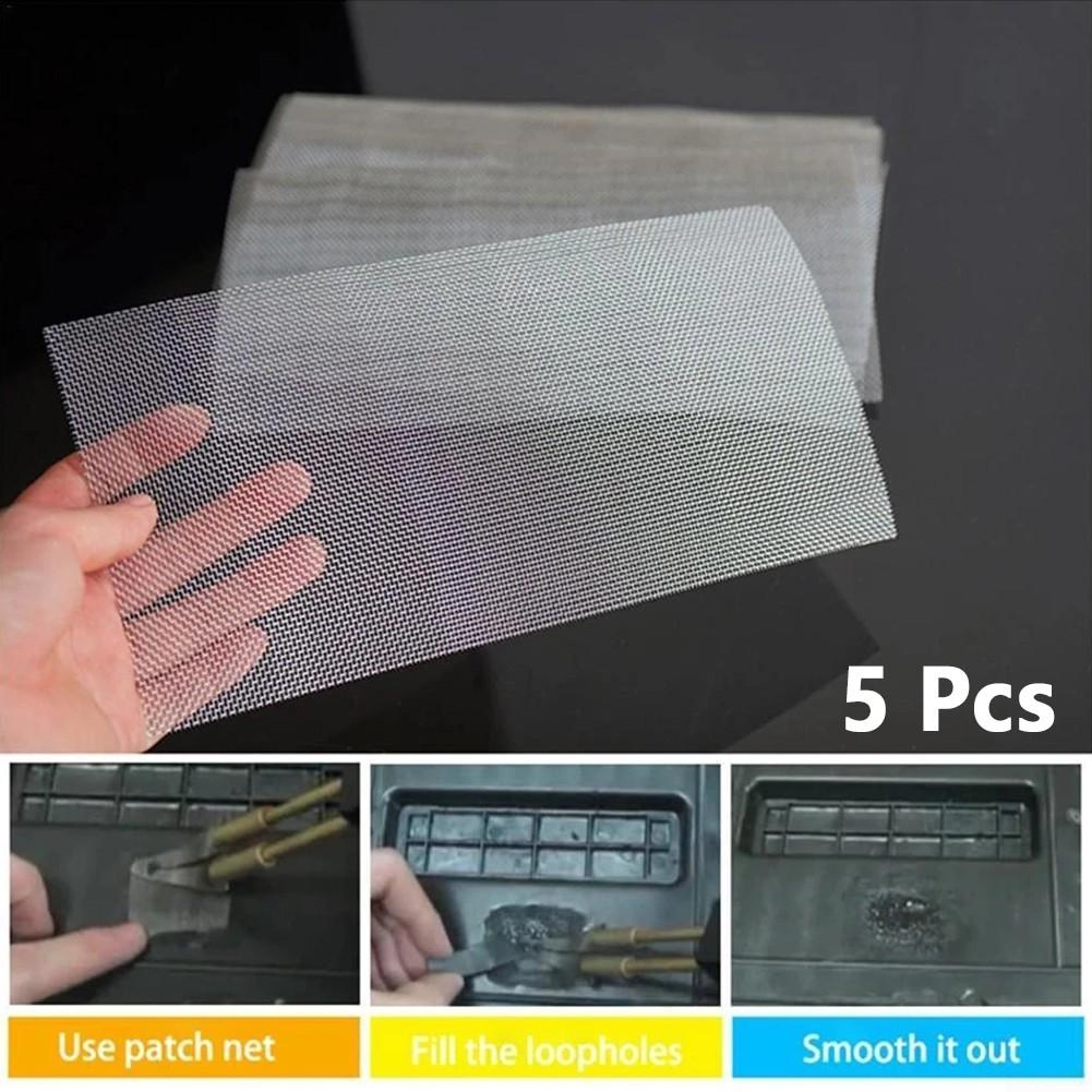 5pcs Mesh Net Car Easy To Install Repairing Silver