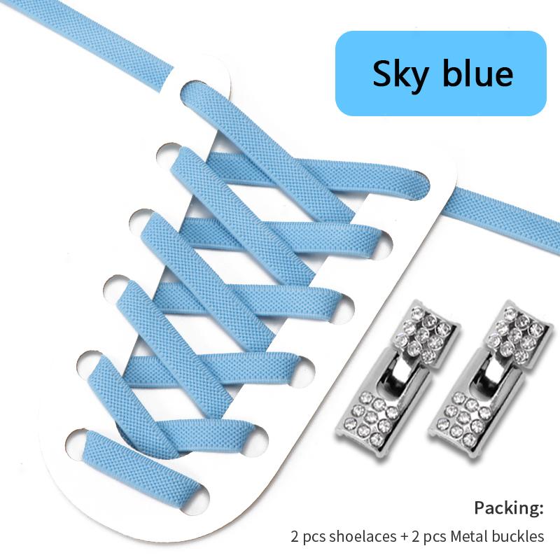 No Tie Shoe Laces Luxurious Diamond Cross Locks Shoelaces Without Ties Elastic Shoe Laces Sneakers Kids Adult Shoes Accessories