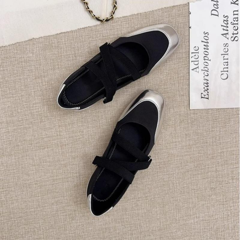 2025 Spring/Fall New Mary Jane Flats - Ballet-Inspired Round-Toe Slip-On Shoes with Elastic Strap, Vintage Work Pumps for Women