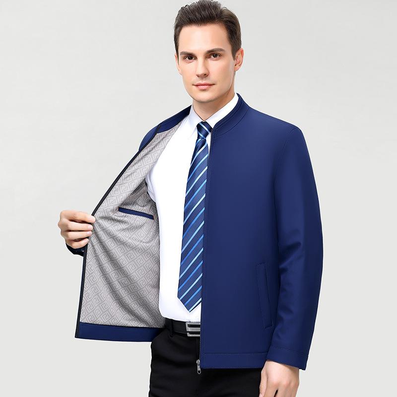 New Men's Jacket Spring and Autumn Jacket Middle-aged High-end Business Casual Jacket Dad Lapel Top