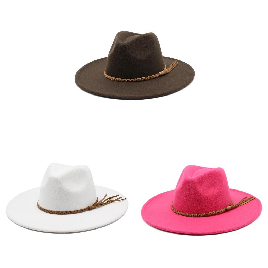 Vintage Wool Felt Fedora Hat With Wide Brim For Outdoor Travel And Casual Wear