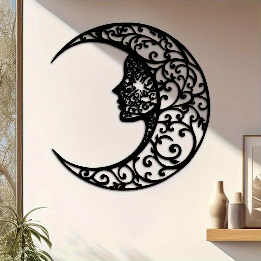 Metal Wall Art Moon Tree Woman Face Boho Silhouette Home Decor