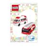 Pioneer Tomica Patches: Toyota Himedic Ambulance and Hino Fire Truck with Ladder (Morita Super Gyro Ladder) TOM650-TOM28