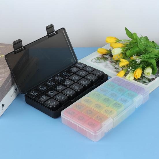 Pill Box Dust-proof Detachable 21 Grids 7 Days Weekly Pill Organizer for Supplement