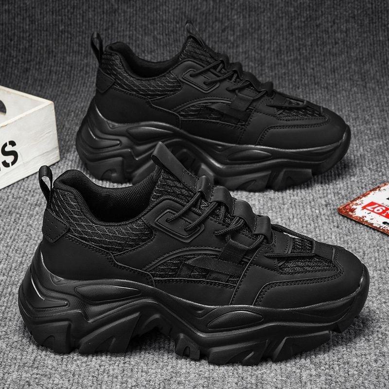 Spring men's shoes new breathable mesh shoes men's trend versatile white shoes platform sports shoes casual dad shoes