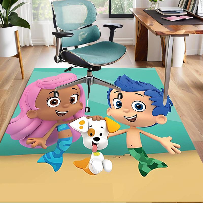 1pc Bubble guppies Design Area Rug - Non-Slip, Soft & Cozy Floor Mat for Living Room, Bedroom, Office - Indoor/Outdoor Decorative Carpet