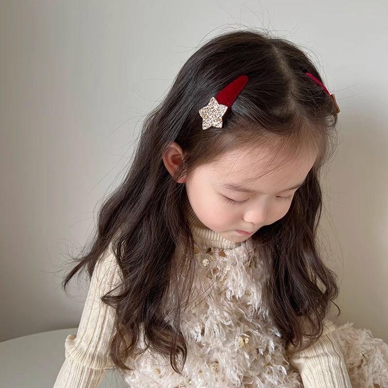 1 Pair Korean Style Glitter Star Hair Clips for Baby Girls Infant Soft BB Barrettes Children Hair Accessories Headwear