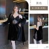 Golden velvet sexy long dress women's autumn and winter home pure desire large size suspender lace temptation suit
