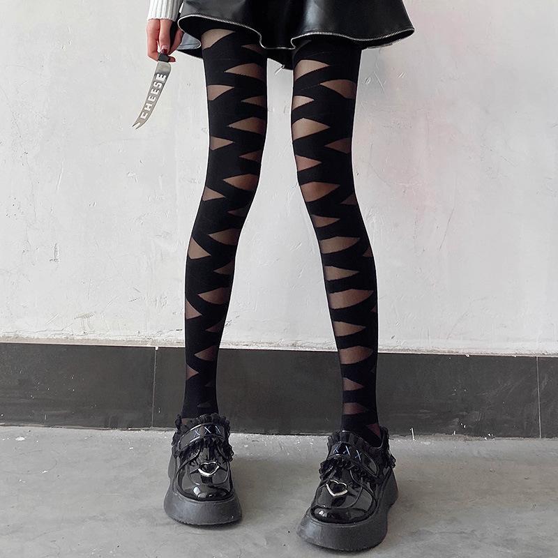 Gothic Cross Bandage Design Pantyhose Soft Tights Women Sexy Temptation Tights Stockings Punk Harajuku Cosplay Stockings