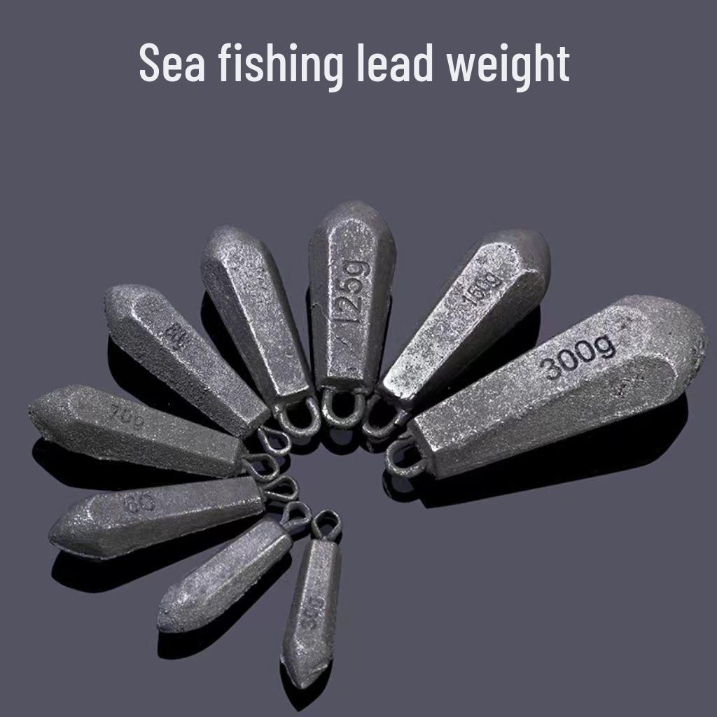 Eco-friendly Hexagonal Iron Sinker with Ring for Sea Fishing - Long Cast Iron Counterweight Block with Hanging Ring Fishing Lure.