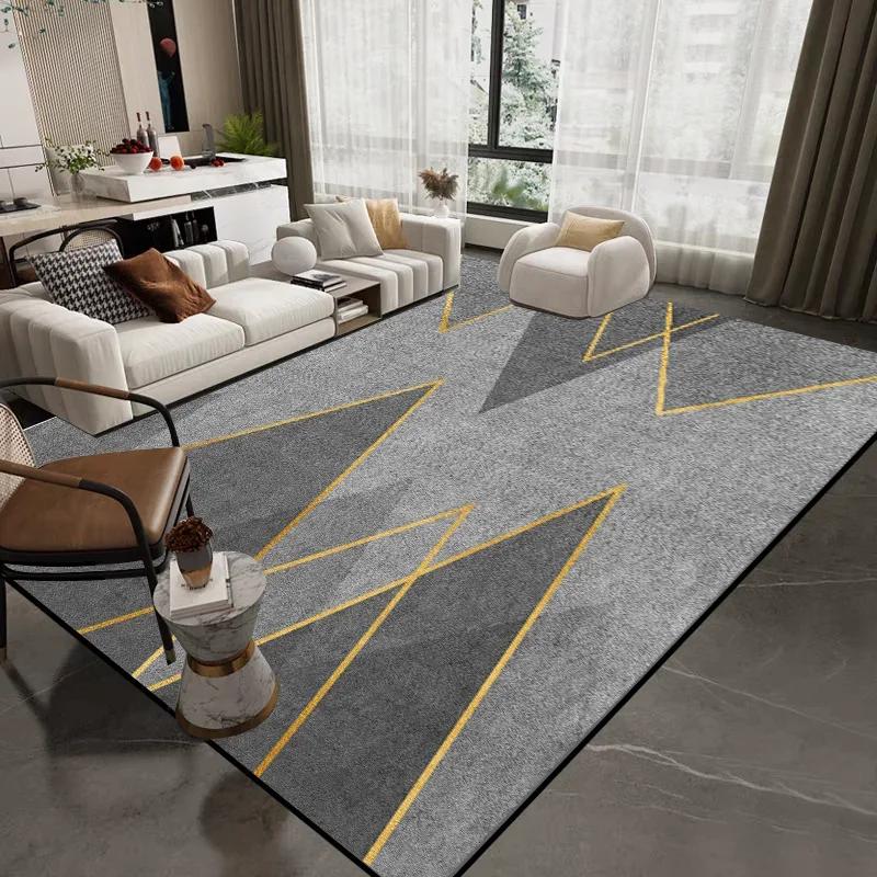 Grey Luxury Modern Carpet for Living Room Decoration Washable Rugs Bedroom Bedside Rug Anti Slip Cloakroom Floor Mat Large Size