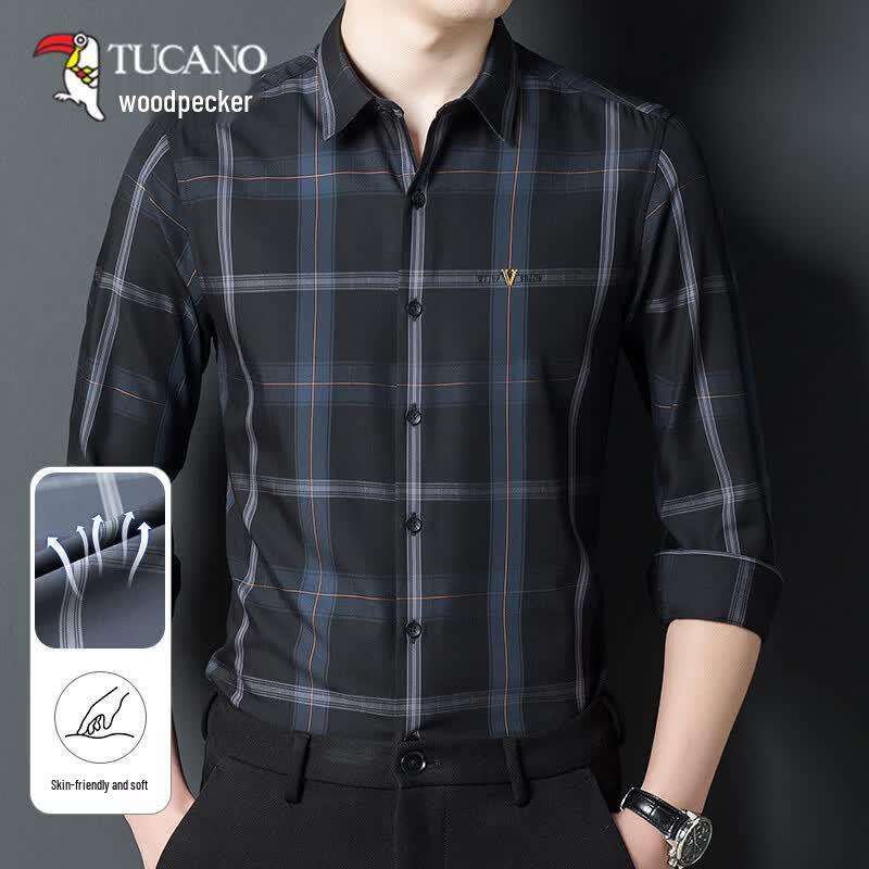 TUCANO Men s Non-Iron Business Casual Long Sleeve Shirt 2XL