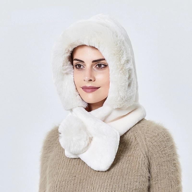 Mink Fur Hat Winter Women Thicken Warm Cap Hooded Girl Outdoor Ski Windproof Russia Soft Ear Protection Fluffy Beanies