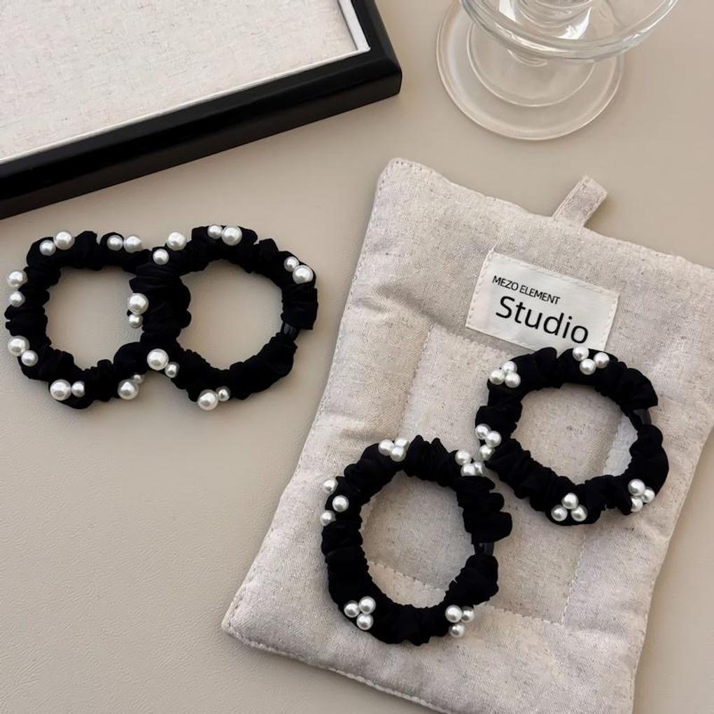 

Women s Pearl French Hair Band Hair Tie Triple Pearl